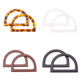 Plastic D Shape Purse Handle, for Bag Handles Replacement Accessories, Mixed Color, 120x85x8mm, Inner: 95x61mm, 4 colors, 2pcs/color, 8pcs/set