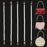 5Pcs 5 Style  ABS Plastic Imitation Pearl Beaded Bag Straps, with Light Gold Zinc Alloy Clasps, for Bag Replacement Accessories, White, 40.5~41cm, 1pc/stryle