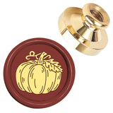 Autumn Theme Golden Tone Brass Head, for Wax Seal Stamp DIY Scrapbooking, Pumpkin, 14.5mm, Inner Diameter: 25mm