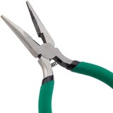 1Pc Carbon Steel Jewelry Pliers, Needle Nose Pliers, Green, 12.7x8.2x0.9cm