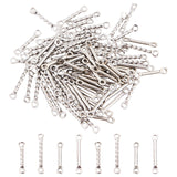 80Pcs 4 Sizes 201 Stainless Steel Links Connectors, Twist Bar Links, Stainless Steel Color, 20pcs/size