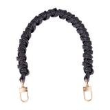 Imitation leather Braided Leather Handbag Handles, with Metal Clasps, for Bag Straps Replacement Accessories, Black, 445~465x24.7x20.5mm