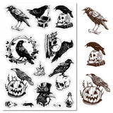 Custom PVC Plastic Clear Stamps, for DIY Scrapbooking, Photo Album Decorative, Cards Making, Stamp Sheets, Film Frame, Raven, 160x110x3mm