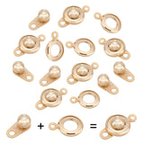 30 Sets 201 Stainless Steel Snap Clasps, Golden, 15x9x5mm, Hole: 1.5~1.8mm