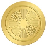Self Adhesive Gold Foil Embossed Stickers, Medal Decoration Sticker, Lemon Pattern, 5x5cm