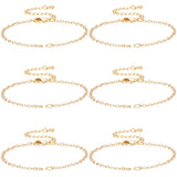 Brass Cable Chain Link Bracelet Makings, with Jump Rings & Lobster Claw Clasps, Real 18K Gold Plated, 6-3/8 inch(16.3cm), 8pcs/box