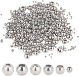 330Pcs 6 Style 202 Stainless Steel Beads, Rondelle, Stainless Steel Color, 2~7x1.5~6mm, Hole: 1~2mm
