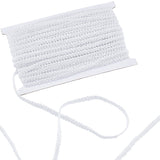 Polyester Braided Lace Trim, Sewing Centipede Lace Ribbon, for Clothes Accessories and Curtains Accessories, White, 1/4 inch(8mm), about 27.34 Yards(25m)/Card