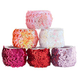 12 Yards 6 Colors Sparkle Plastic Paillette Elastic Beads, Sequins Beads, Ornament Accessories, with 6Pcs Plastic Spools, Mixed Color, 3/4 inch(20mm)