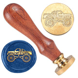 Wax Seal Stamp Set, Brass Sealing Wax Stamp Head, with Wood Handle, for Envelopes Invitations, Gift Card, Car, 83x22mm, Stamps: 25x14.5mm