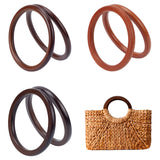 6Pcs 3 Styles Wooden Round Ring Shaped Bag Handles, Purse Replacement Part, Mixed Color, 140x12~12.5mm, Inner Diameter: 113.5mm, 2pcs/style