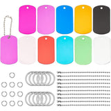 DIY Keychain Kit, with Aluminum Pendants, Rectangle Blank Tags, Iron Ball Chain, Jump Ring, Split Key Ring, Mixed Color, 10.8x7.4x1.8cm