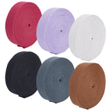 6 Colors Flat Polycotton Ribbon, Garment Accessories, Gift Wrapping, Mixed Color, 1 inch(25mm), about 4.9~5 yards/color