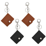 4 Sest 2 Colors 2 Inch Leather Cover Mini Photocard Holder Book, Holds up to 20 Photos, with Stainless Steel Lobster Claw Clasps and Iron Key Rings, Mixed Color, 65x56x11.5mm, 2 sets/color