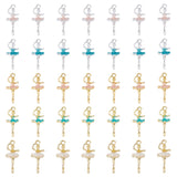 30Pcs 5 Colors Rack Plating Alloy Enamel Pendants, Cadmium Free & Nickel Free & Lead Free, Dancer Charm, Mixed Color, 23~27x8~11x2.5~9mm, Hole: 2mm, 6pcs/color