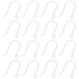 200Pcs Plastic Earring Hooks, Ear Wire, with Horizontal Loop, WhiteSmoke, 11x9x0.6mm, Hole: 0.9mm