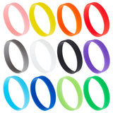 36Pcs 12 Colors Silicone Cord Bracelet, Cute Fun Plain Wristband for Men Women, Mixed Color, Inner Diameter: 2-1/2 inch(6.5cm), 3pcs/color