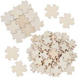Wood Cabochons, Puzzle, Antique White, 40x40x3mm