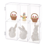 2-Tier Transparent Acrylic Desktop Minifigure Display Case,  6 Compartments Clear Showcase Organizer, for Collections, Models, Mini Toys, Stones Storage, Clear, 200x185x56mm