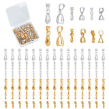 120Pcs 6 Style Brass Ice Pick Pinch Bails, Mixed Color, 9~20x6~9x3~9mm, Hole: 3~4x3~6mm