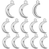 120Pcs Tibetan Style Alloy Pendants,  Moon, Antique Silver, 18x9.5x3mm, Hole: 1.6mm