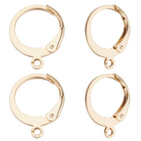 100Pcs 304 Stainless Steel Leverback Earring Findings, with Horizontal Loop, Real 24K Gold Plated, 14.5x12mm, Hole: 1.2mm, Pin: 0.8x1mm