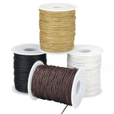 4 Rolls 4 Colors Waxed Cotton Thread Cords, Mixed Color, 1mm, about 100 yards(300 feets)/roll, 1 roll/color