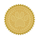Self Adhesive Gold Foil Embossed Stickers, Medal Decoration Sticker, Footprint Pattern, 5x5cm