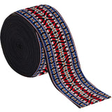 Ethnic Style Embroidery Polycotton Ribbons, Jacquard Ribbon, Tyrolean Ribbon, Garment Accessories, Colorful, 1-1/2 inch(38mm), about 5yards/roll