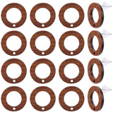30Pcs Walnut Wood Stud Earring, with 304 Stainless Steel Pins and 40Pcs Plastic Ear Nuts, Ring, Tan, 18mm, Hole: 1.6mm, Pin: 0.7mm
