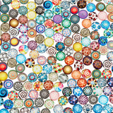 1 Bag Printed Glass Cabochons, for DIY Jewelry Making, Half Round with Mixed Patterns, Mixed Color, 12x5mm, 200pcs/bag, 1 bag/box