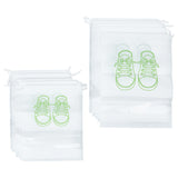 10Pcs 2 Sizes Non-Woven Fabric Shoes Storage Drawstring  Bags, Rectangle with Shoes Pattern, White, 35.8~43.7x27~32x0.1cm, 5pcs/size