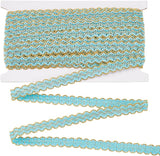 Sparkle Polyester Metallic Lace Trim, Wave Pettem, Light Sky Blue, 1/2 inch(14mm), about 13.12 Yards(12m)/Card