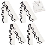 4Pcs 90% Ice Silk & 10% Elastic Fiber Ribbing Fabric for Cuffs, Waistbands Neckline Collar Trim, Scalloped Edge Jacquard Knitted Hem, Quilting Cloth, White, 600~800x37~40x1~1.5mm