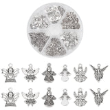 Tibetan Style Alloy Pendants, Angel, Antique Silver, 20x14x1mm, about 51pcs/set