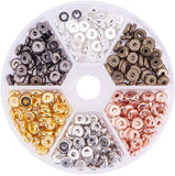 Brass Spacer Beads, Flat Round, Mixed Color, 6x2mm, Hole: 1.8mm