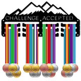 Sports Theme Iron Medal Hanger Holder Display Wall Rack, 3-Line, with Screws, Mountain, 130x290mm, Hole: 5mm