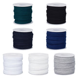 7 Bundles 7 Styles Flat Polycotton Hollow Cord, Shoeslace Making, Clothes Accessories, Mixed Color, 10mm, about 10.94 Yards(10m)/Bundle, 1 color/bundle