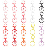 40Pcs 10 Colors Baking Painted Zinc Alloy Swivel Keychain Clasp Findings, Mixed Color, 69~70mm, 4pcs/color