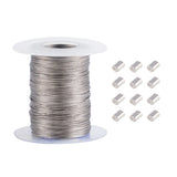 304 Stainless Steel Wire Rope, Jewelry DIY Making Material, Stainless Steel Color, 0.5mm, about 100m/roll