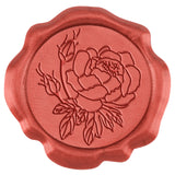 50Pcs Adhesive Wax Seal Stickers, Envelope Seal Decoration, for Craft Scrapbook DIY Gift, Peony Pattern, 30mm