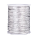 Polyester Cord, for Knitting Chinese Knots, Silver, 2mm, about 109.36 Yards(100m)/Roll