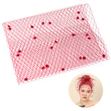 Polyester Mesh Tulle Fabric, with Small Ball Lace, for DIY Bride's Headdress and Veil, Dark Red, 25x0.03~0.18cm