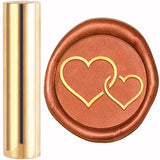 Column Brass Wax Seal Stamp, for DIY Scrapbooking, Envelope Card Decoration, Golden, Heart Pattern, 12mm