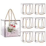 Transparent PVC Plastic Gift Box, with Polyester Cord, Square, Black, Finished Product: 12x12x12cm, about 3pcs/set