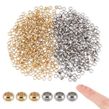 600Pcs 2 Colors 304 Stainless Steel Spacer Beads, Rondelle, Golden & Stainless Steel Color, 2x1mm, Hole: 1mm, 300pcs/color