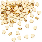 Rack Plating Brass Beads, Cadmium Free & Lead Free, Long-Lasting Plated, Heart, Real 18K Gold Plated, 6x7x3mm, Hole: 1.6mm, 100pcs/box