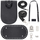 PU Leather Shoulder Bag Making Kits, Handmade Crossbody Bag, Purse Wallet Knitting Crochet Bag, Black, 25.7x17.8x0.6cm