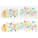 2Pcs 2 Styles Halloween PET Hollow Out Drawing Painting Stencils, for DIY Scrapbook, Photo Album, Musical Note, 297x210mm, 2pcs/set