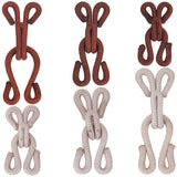 48Sets 6 Style Cloth and Iron Hook and S-Hook Clasps, Mixed Color, 23~37x11.5~13x6.5~8mm, 8sets/style